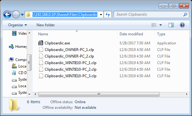 Clipboard Share Folder