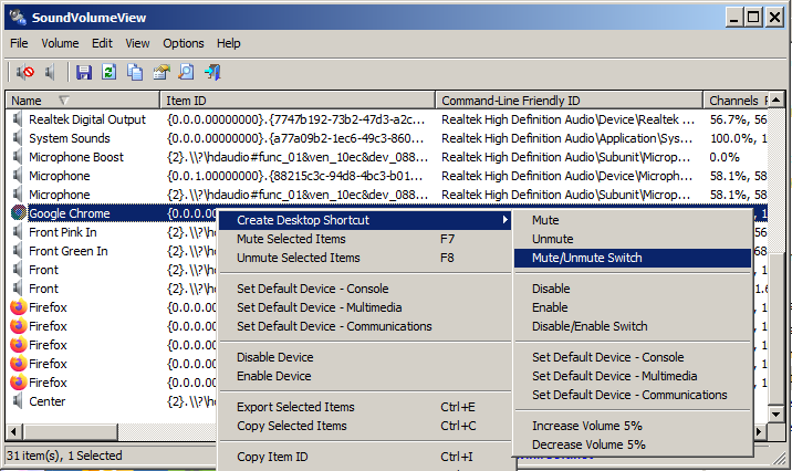 Create Google Chrome Mute Unmute Shortcut