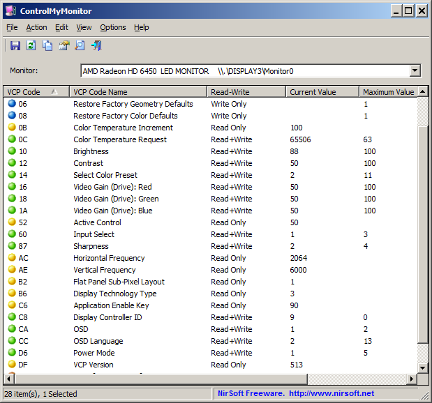 Monitor Settings Tool