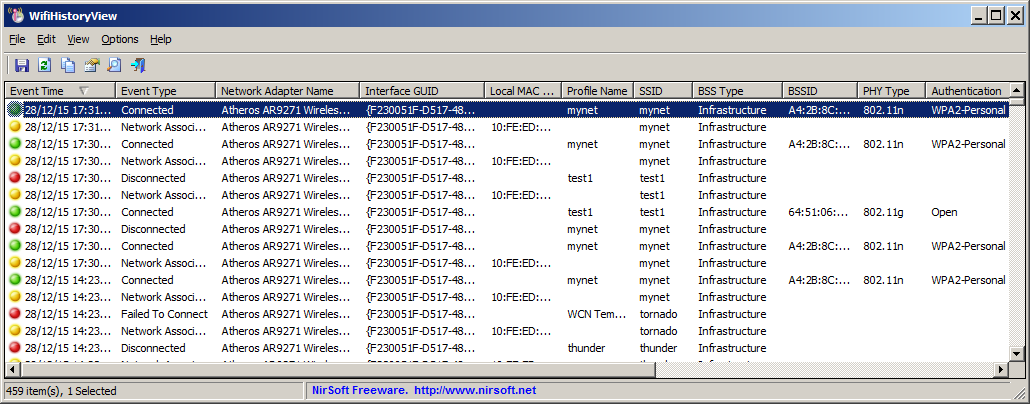 Wifi Connect History Viewer