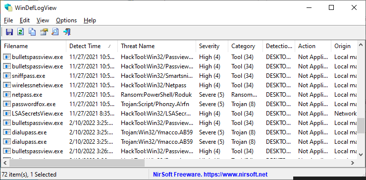 Windows Defender Log Viewer